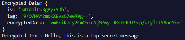 Result of executing the main function