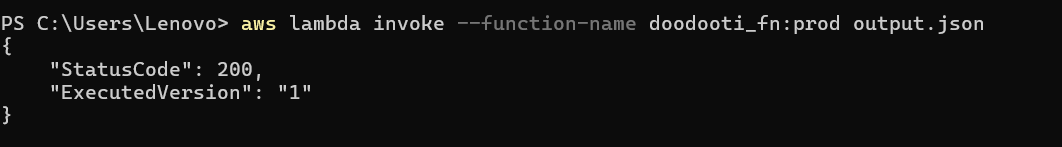 Invoking the function using the alias